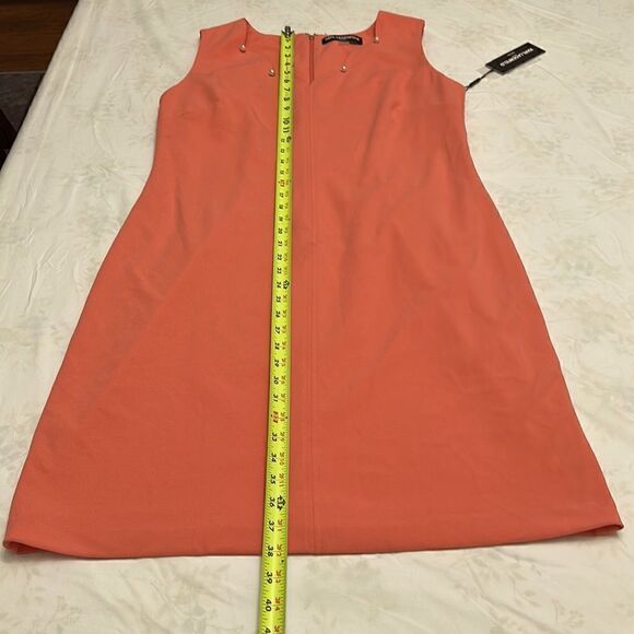 Karl Lagerfeld peachy pink scalloped pear midi dress size 16 - Picture 10 of 12